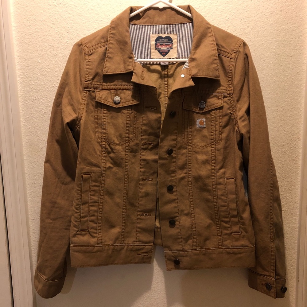 Women’s Carhartt denim jacket tan Small